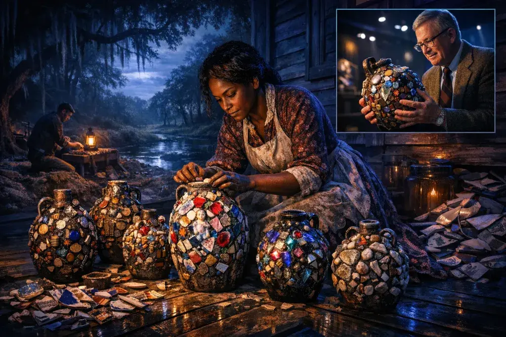 Arabella Walker Crafts Five Memory Jugs from Broken China in Late 1800s Farm