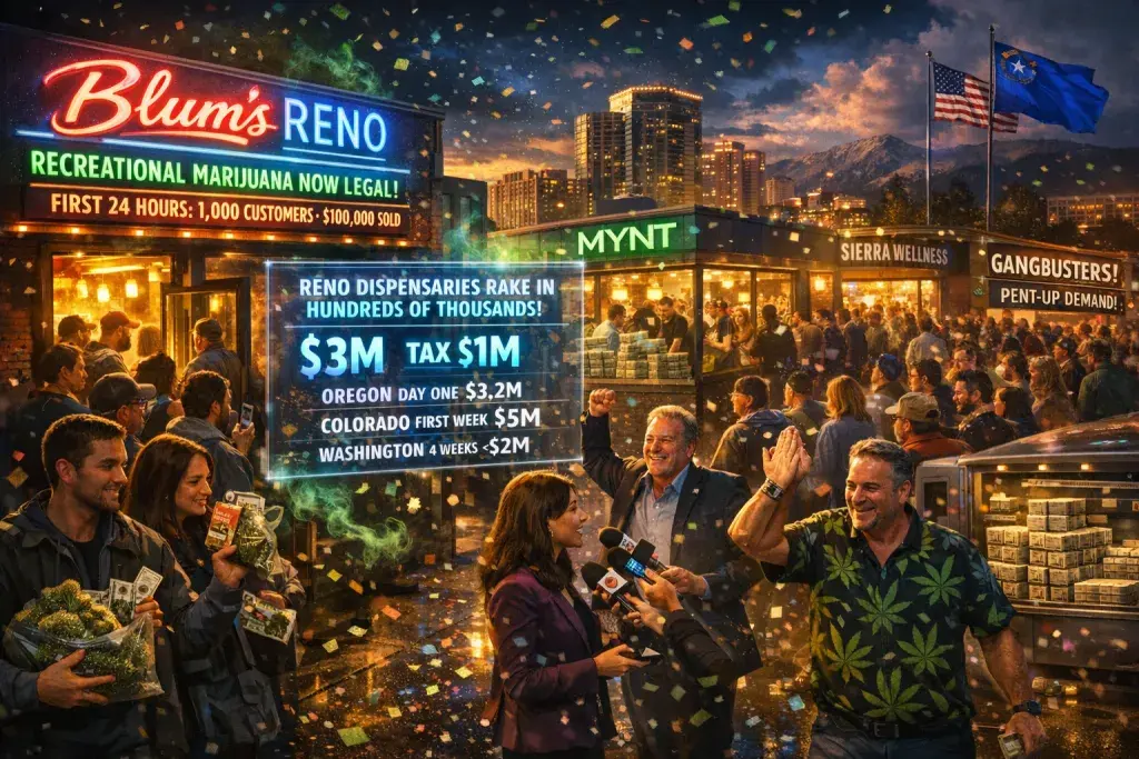 Reno Dispensaries Rake in Hundreds of Thousands from Nevada's First Recreational Marijuana Sales
