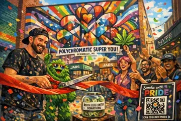 Joey Salamon Unveils Pride Mural Commissioned by Cannabis Retailers in Ferndale